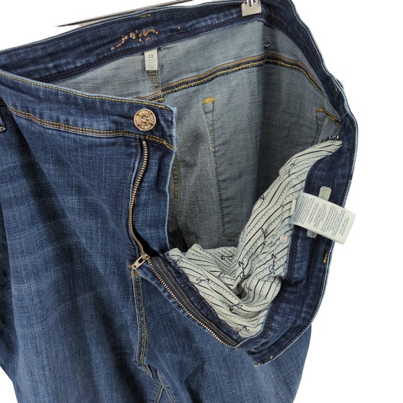 EUC Seven7 Boot Blue Cotton Blend Jeans Womens Size 28 - Picture 3 of 5